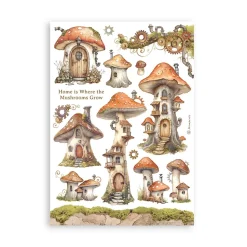 Set 8 hojas de washi tape Romantic Hidden Grove Stamperia A5