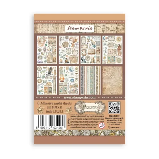 Set 8 hojas de washi tape Fortune Stamperia A5