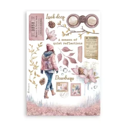 Set 8 hojas de Washi tape Dewdrops Stamperia