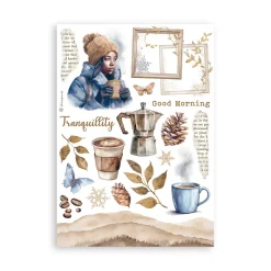 Set 8 hojas de Washi tape Dewdrops Stamperia