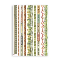 Set 8 hojas de washi tape Art of Travelling Stamperia A5