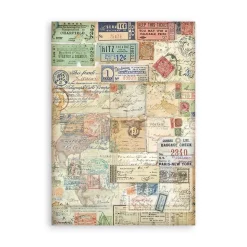 Set 8 hojas de washi tape Art of Travelling Stamperia A5