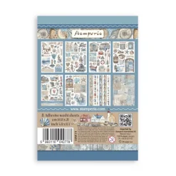 Set 8 hojas de Washi tape Silent Sea Stamperia