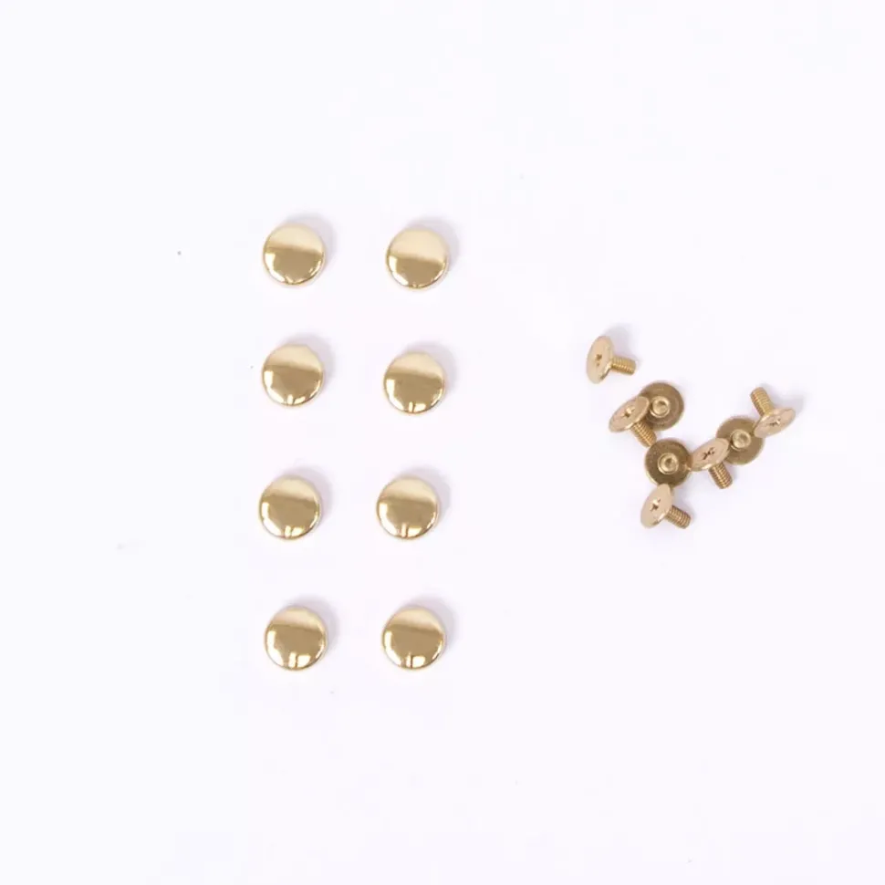 Set 8 Mini Pomos Decorativos Dorados