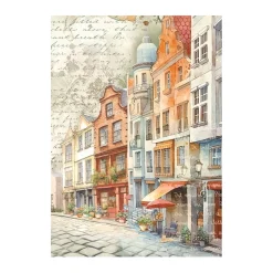 Set 8 papeles de arroz Art of Travelling Stamperia 10x15cm