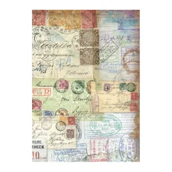 Set 8 papeles de arroz Art of Travelling Stamperia 10x15cm