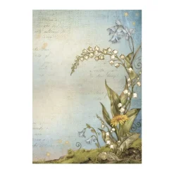 Set 8 papeles de arroz Backgrounds Romantic Hidden Grove Stamperia 10x15cm