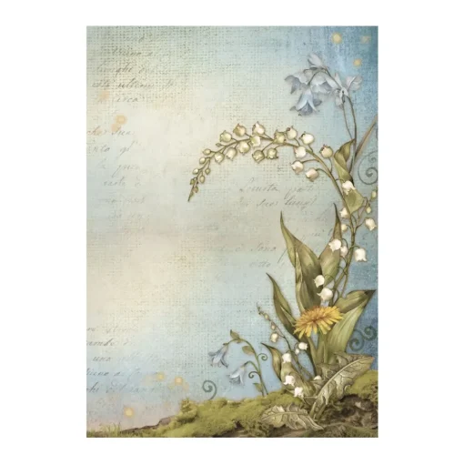 Set 8 papeles de arroz Backgrounds Romantic Hidden Grove Stamperia 10x15cm