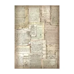 Set 8 papeles de arroz Backgrounds Vintage Library Stamperia 10x15cm