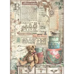 Set 6 papeles de arroz Brocante Antiques Stamperia 21x30cm