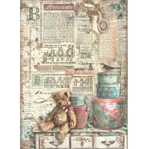 Set 6 papeles de arroz Brocante Antiques Stamperia 21x30cm