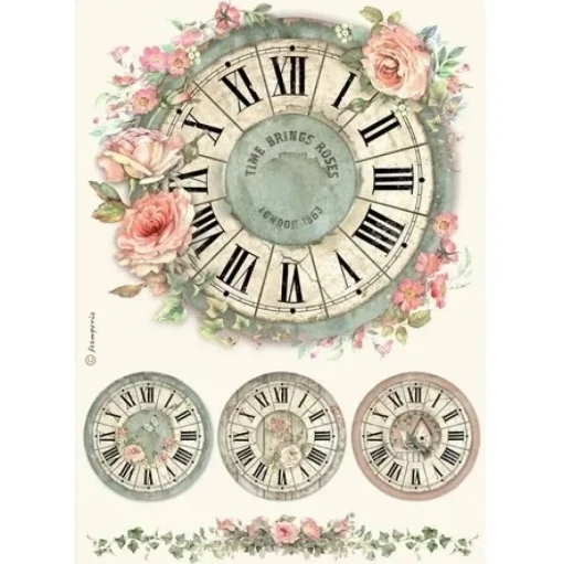 Set 6 papeles de arroz House of Roses Stamperia 21x30cm