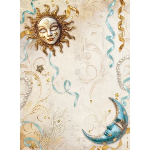 Set 6 papeles de arroz Masquerade Stamperia 21x30cm