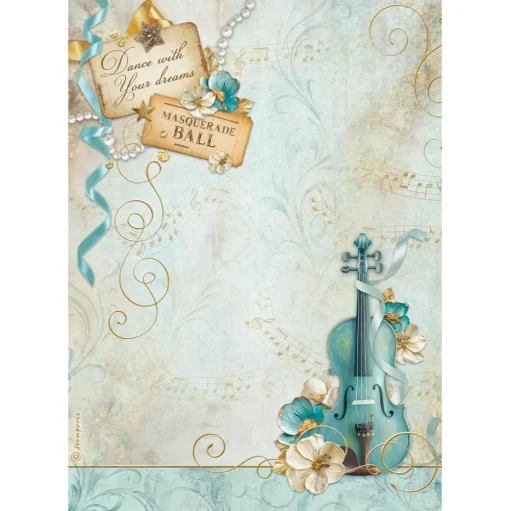 Set 6 papeles de arroz Masquerade Stamperia 21x30cm