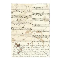 Set 8 papeles de arroz Music Stamperia 10x15cm