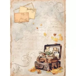 Set 6 papeles de arroz Romantic Golden Harmony Stamperia 21x30cm