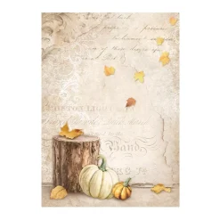 Set 8 papeles de arroz Romantic Golden Harmony Stamperia 10x15cm