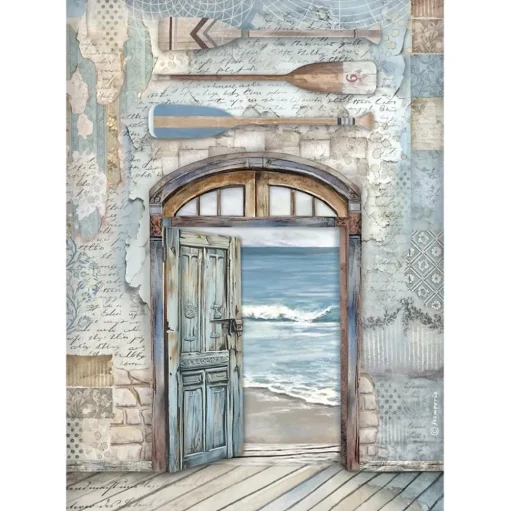 Set 6 papeles de arroz Silent Sea Stamperia 21x30cm