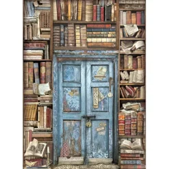 Set 6 papeles de arroz Vintage Library Stamperia 21x29cm