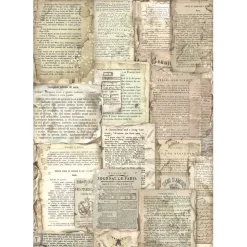 Set 6 papeles de arroz Vintage Library Stamperia 21x29cm
