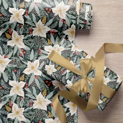 Set 4 papeles de regalo Ponsettia Entrega Especial Cocoloko 50x70cm