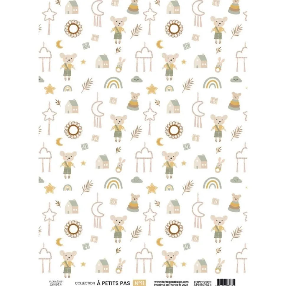 Set 4 papeles vellum À Petits Pas Boy Florilèges Design A4