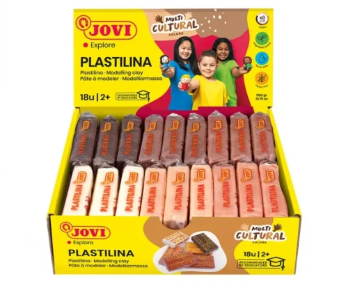 Set 18 Pastillas de Plastilinas Colores Multicultural Jovi 50gr