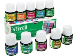Set 10 pinturas para cristal Vitrail Pebeo 45ml