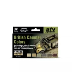 Set 6 pinturas para modelismo 211 British Caunter Colors AFV Vallejo 17ml