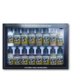 Set 16 pinturas para modelismo 189 WWII Aliados/Alemán Air War Vallejo 17ml