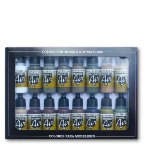 Set 16 pinturas para modelismo 189 WWII Aliados/Alemán Air War Vallejo 17ml