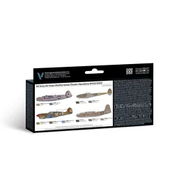 Set 8 pinturas para modelismo 183 US Army Air Corps Mediterranean Theater Operations (MTO) WWII Air War Vallejo 17ml