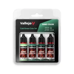 Set 4 pinturas para modelismo 383 Verdes fríos Game Color Vallejo 18ml