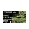 Set 8 pinturas para modelismo 202 MERDC Camo Colors AFV Vallejo 17ml