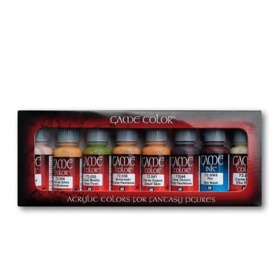 Set 8 pinturas para modelismo 295 Tonos de piel Game Color Vallejo 17ml
