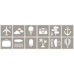 Set 12 plantillas de stencil Vacaciones Artemio