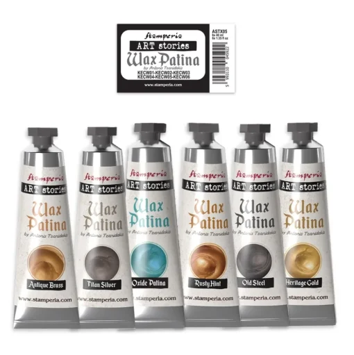 Set 6 pátinas de cera Art Stories Stamperia 40ml