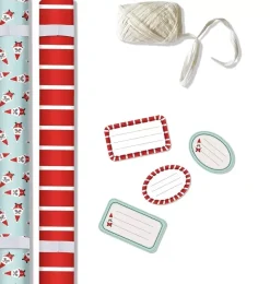 Set 2 rollos Papel de Regalo Tiny Rolls Navidad Azul y Rojo Clairefontaine