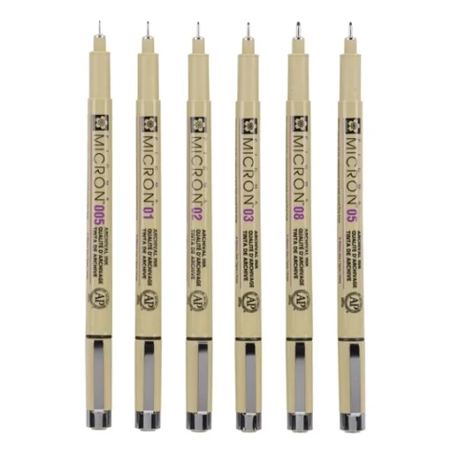 Set 4+2 rotuladores calibrados Sakura Pigma Micron
