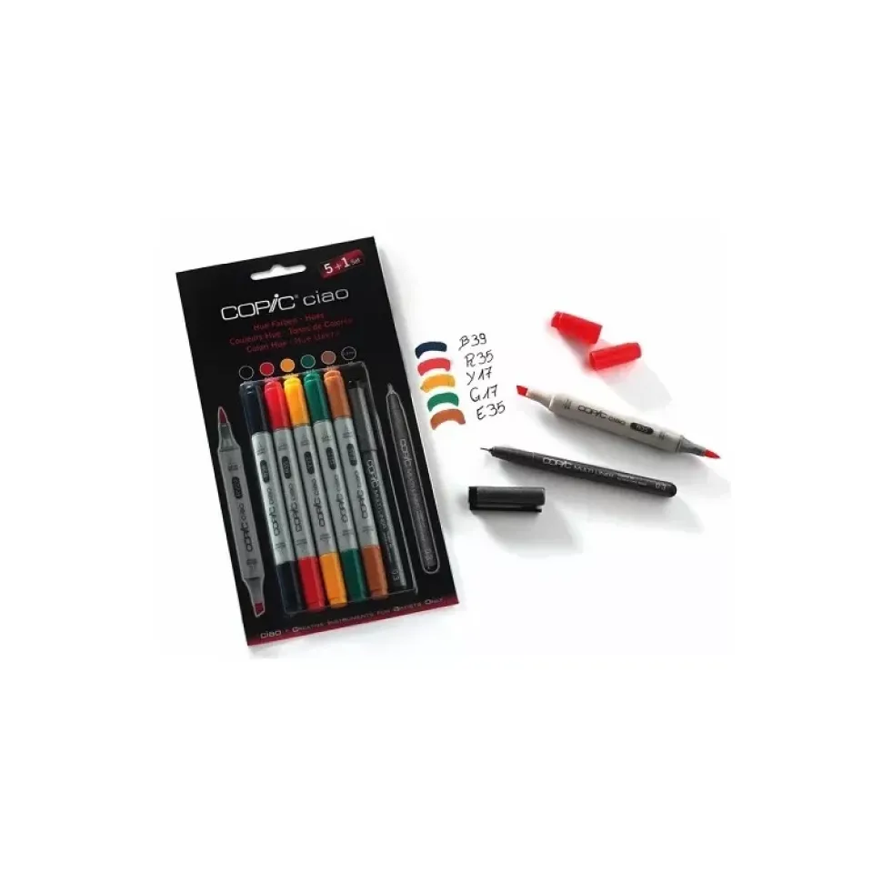 Set 5+1 rotuladores Colores Hues Copic Ciao