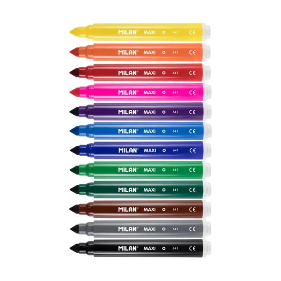 Set 12 rotuladores colores brillantes Maxi Milan