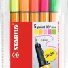 Set 5 Rotuladores Fluorescentes STABILO Point 88 Mini