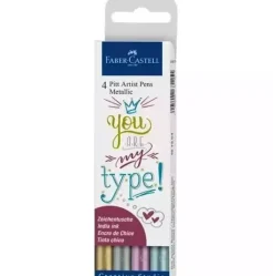 Set 4 rotuladores metálicos Pitt Artist Pen Faber-Castell
