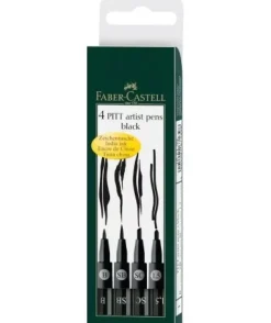 Set 4 rotuladores Negro XS-M Pitt Artist Pen Faber-Castell