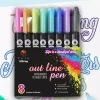 Set 8 Rotuladores Outliner Bicolor Neón Pastel Alex Bog