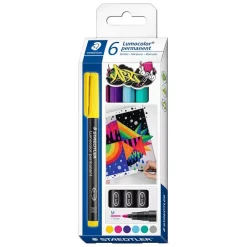Set 6 Rotuladores permanentes surtidos M Lumocolor Staedtler 1mm