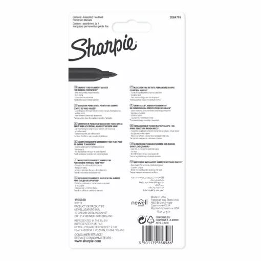 Set 4 Rotuladores Permanentes Punta Fina Sharpie
