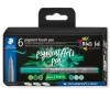 Set 6 Rotuladores pincel verdes y turquesas Multi Ink Staedtler