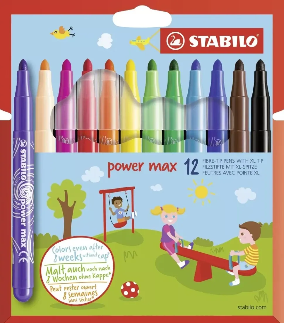 Set 12 Rotuladores Punta Gruesa STABILO Power Max