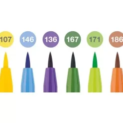 Set 6 Rotuladores Summer Vibes B Pitt Artist Pen Brush Faber-Castell